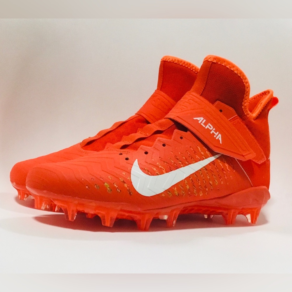 NIKE Alpha Menance Pro 2 Mid Orange Football Cleats Men’s Size 10 NWOT